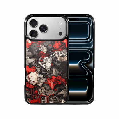 iPhone 17 Pro Max Case — Black &amp; Red Ink Camo, Unique Phone Case Design