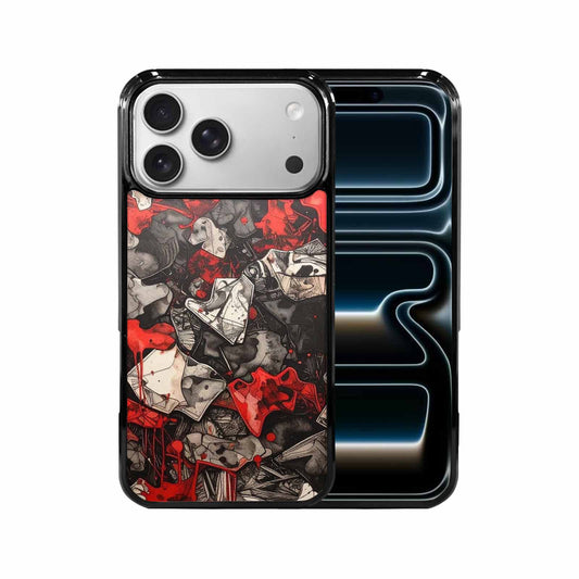 iPhone 17 Pro Max Case — Black &amp; Red Ink Camo, Unique Phone Case Design