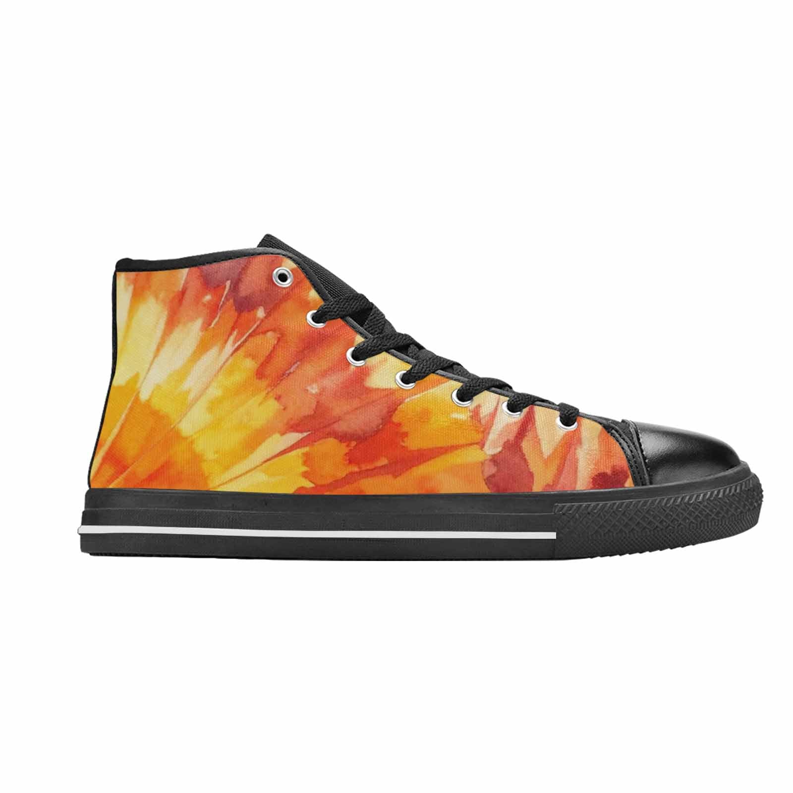 WOMEN'S Tie Dye Sunburst Rays High Top Canvas Y2K Custom Sneakers
