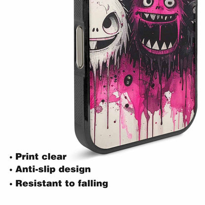 iPhone 16 Pro Case — Monsters General Black Pink Ink Cartoon, Custom Print Case Cover