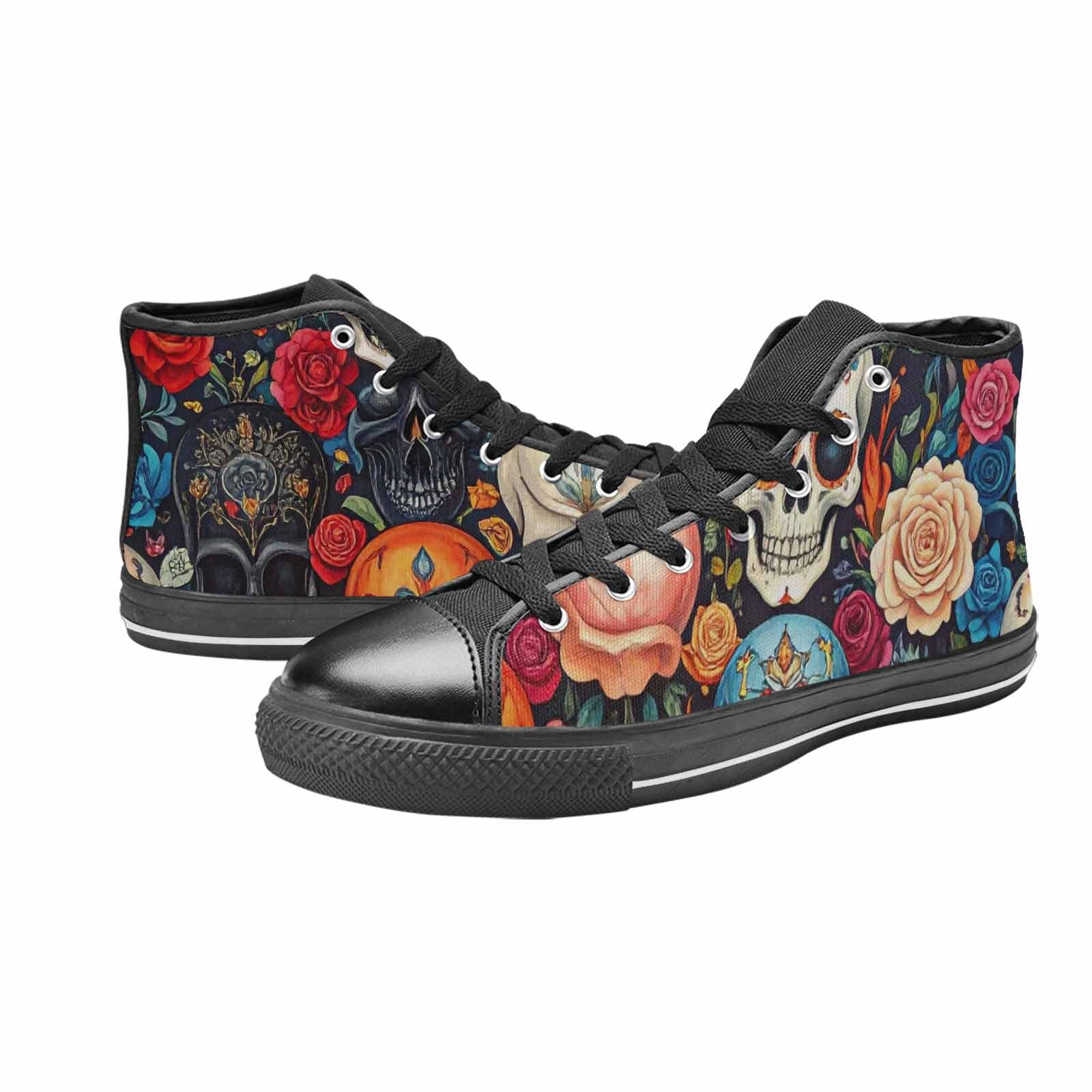 WOMEN'S Skull High Top Canvas Vivid Shoes