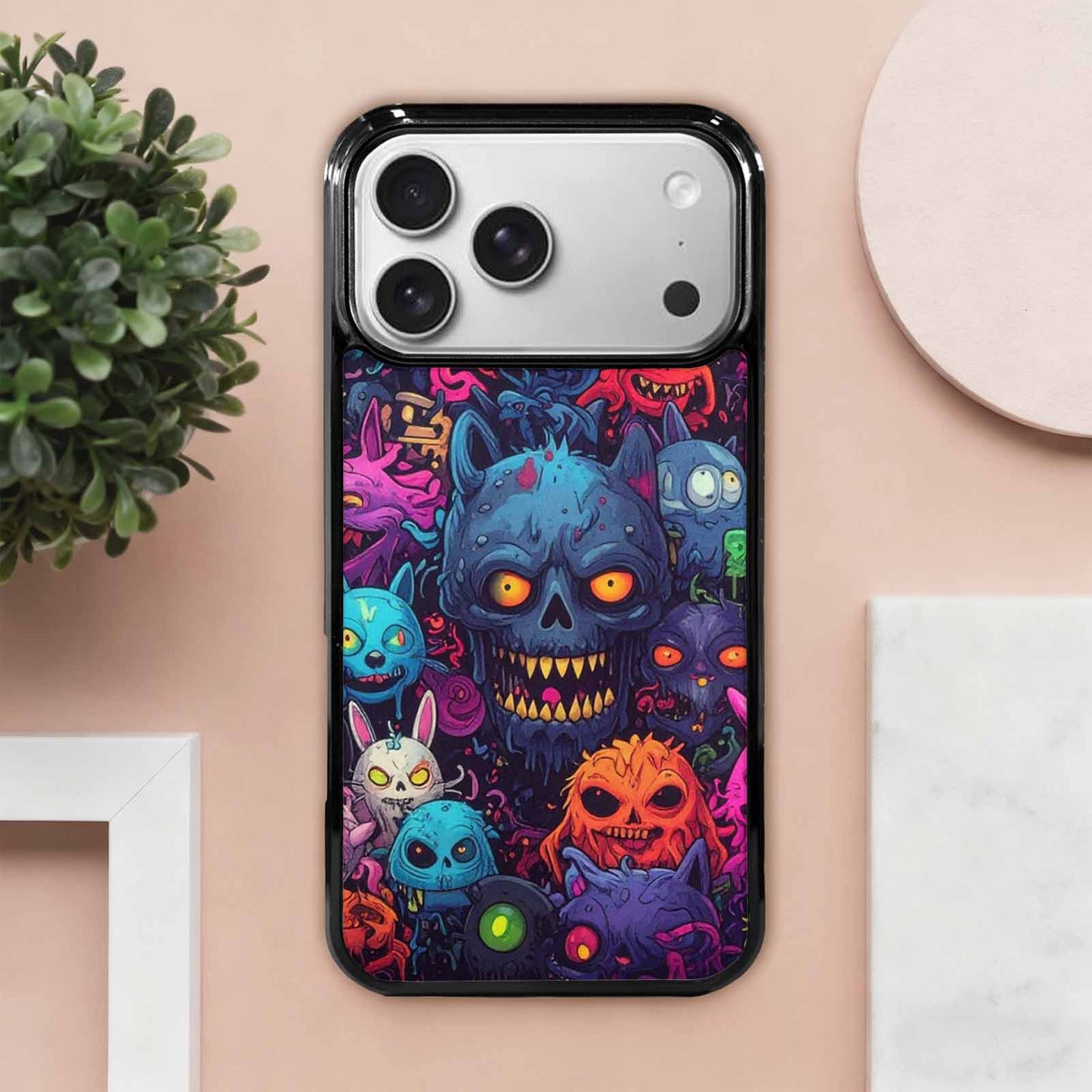 iPhone 17 Pro Max Case — Mixed Toxic Glow Creature Cartoon Cute, Custom Print Case Cover