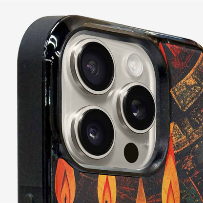iPhone 15 Pro Max Case — Kwanzaa Kinara Pattern Seamless Repeat African, Unique Phone Case Design