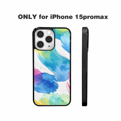 iPhone 15 Pro Max Case — Trans Strong Watercolor Seamless Pattern Vibrant, Custom Art Phone Cover