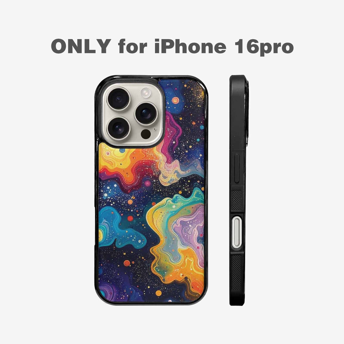 iPhone 16 Pro Case — Galaxy Art Colorful Cosmic Dust Small, Custom Print Case Cover