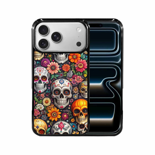 iPhone 17 Pro Max Case — Greyscale Black And White Gothic Skulls, Personalized Phone Case