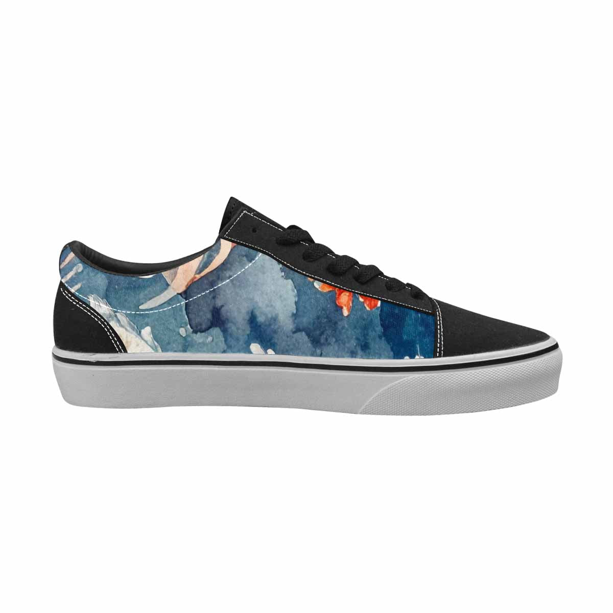 MEN'S Fish Scale Coral Canvas Lace-Up Vivid Custom Sneakers
