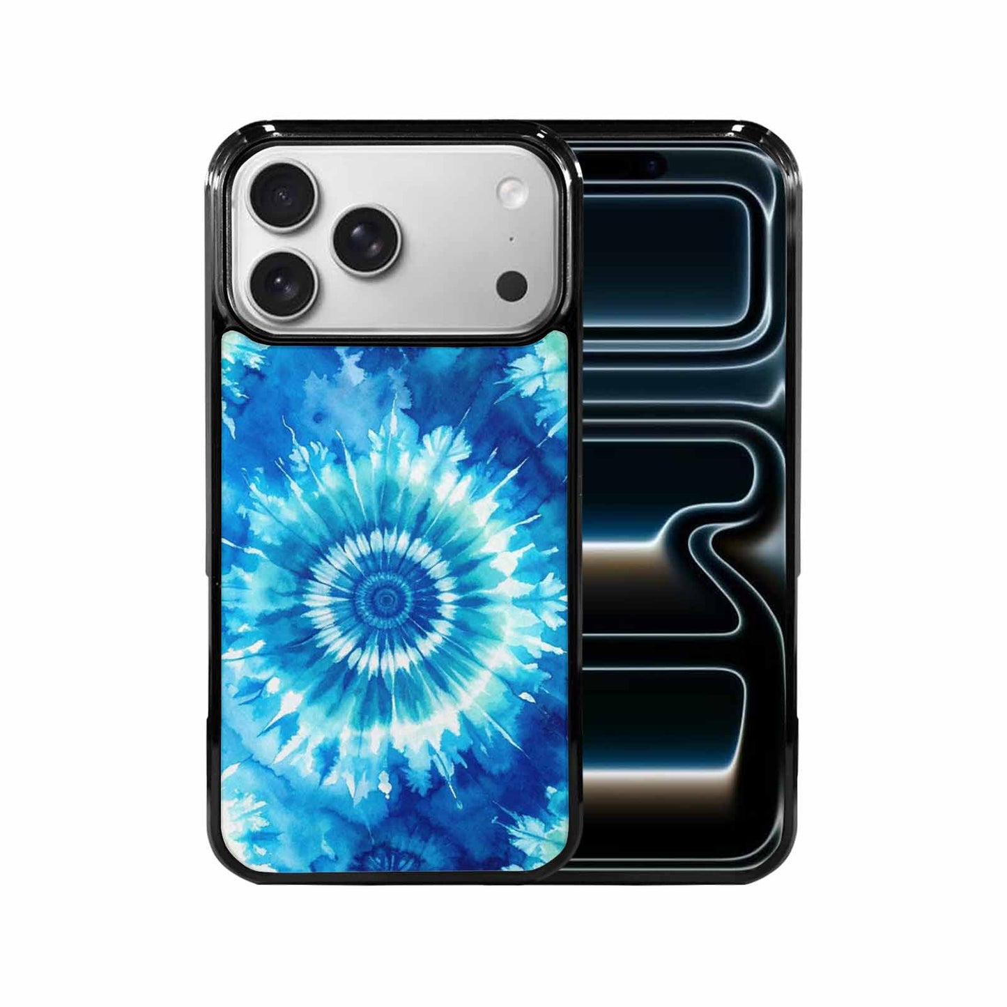 iPhone 17 Pro Max Case — Tie Dye Ocean Blues Tie Dye, Custom Printed Phone Case