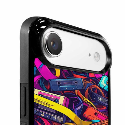 iPhone 17 Air Case — Retro Cassette Tape Pattern Hundreds Retro, Custom Print Case Cover