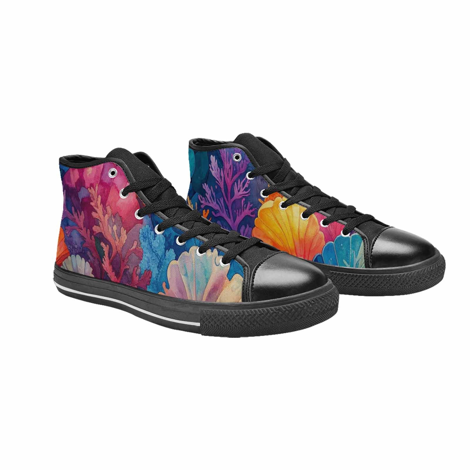 MEN'S Fish Scale Coral High Top Canvas Grunge Shoes