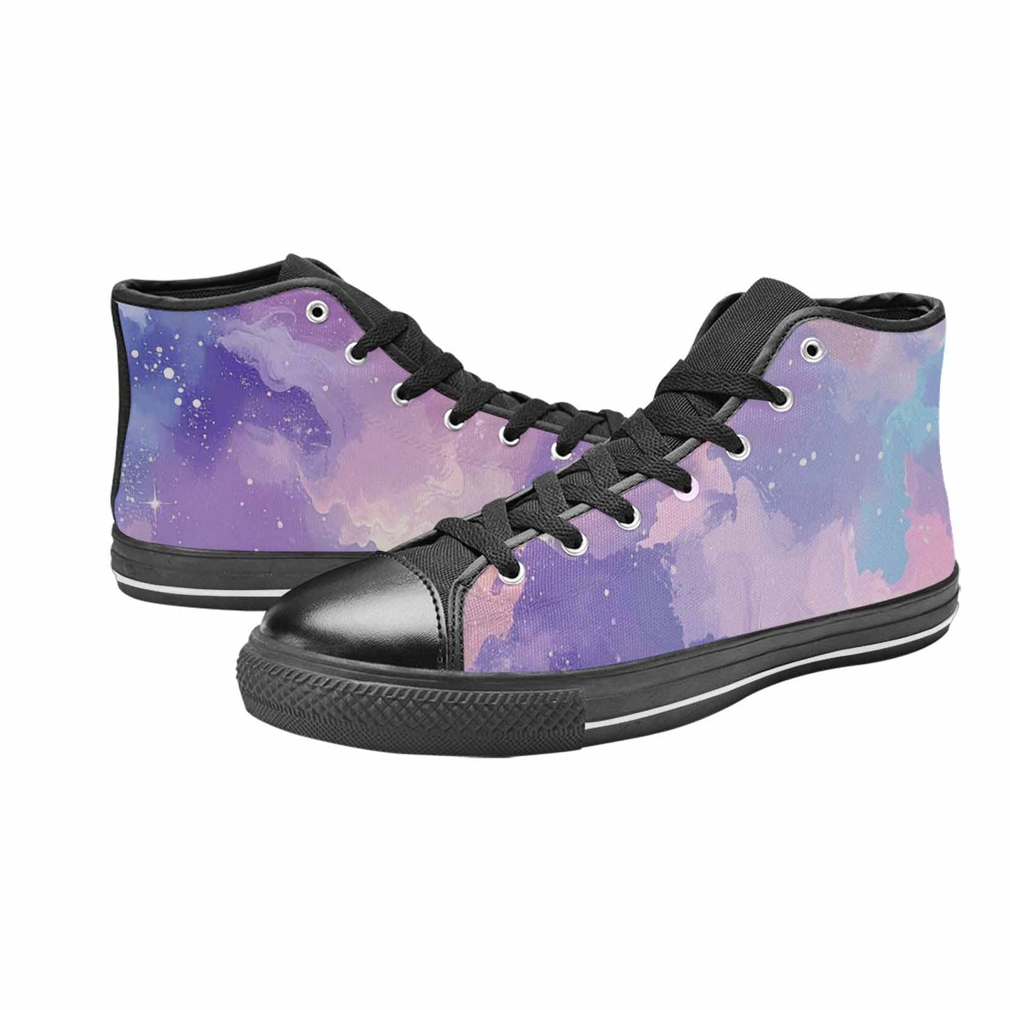 WOMEN'S Galaxy Art - High Top Canvas Aesthetic Sneakers