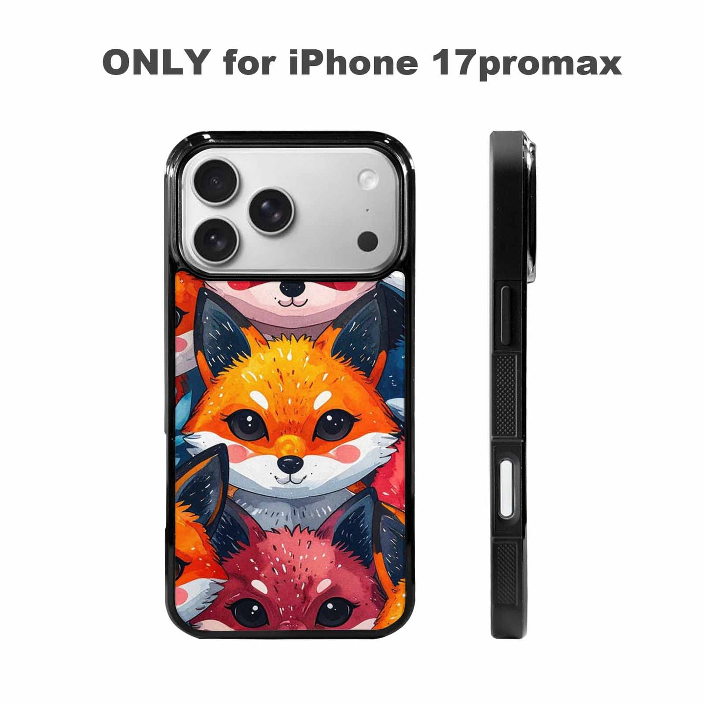 iPhone 17 Pro Max Case — Watercolor Kawaii Fox Watercolor Abstract, Custom Printed Phone Case