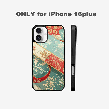 iPhone 16 Plus Case — Christmas Wrapping Paper Pattern Art Wallpaper, Custom Print Case Cover