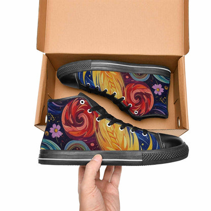 MEN'S Blend All Versions High Top Canvas Wallpaper Art Shoes