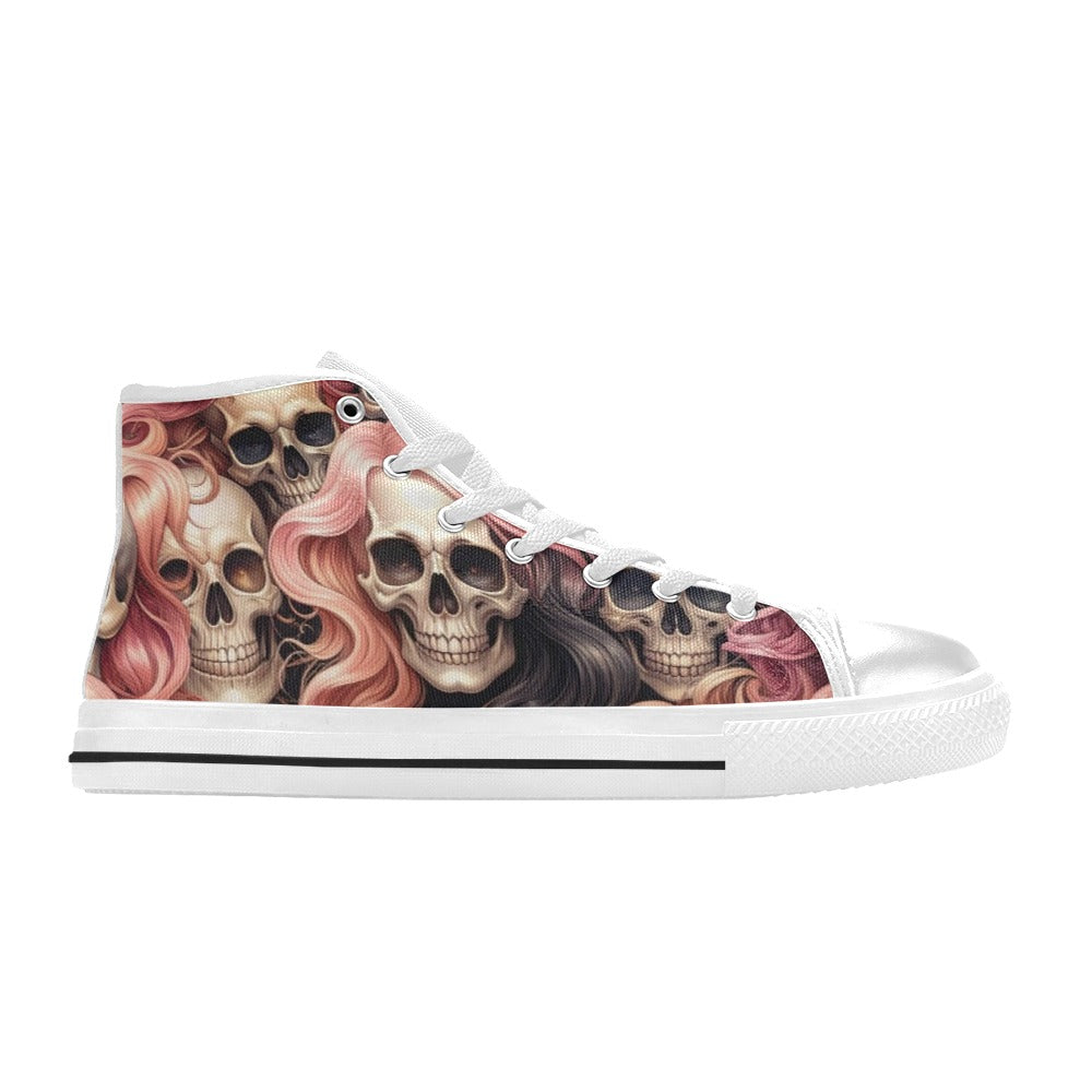 WOMEN'S Dark Feminine Flowing Hair High Top Canvas Y2K Sneakers