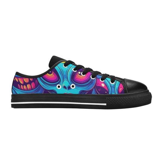 KIDS' Alien UFO Cartoon Low Top Canvas Neon Fantasy Custom Sneakers