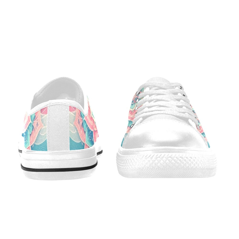 KIDS' Pastel Wave Mandala Low Top Canvas Vivid Shoes