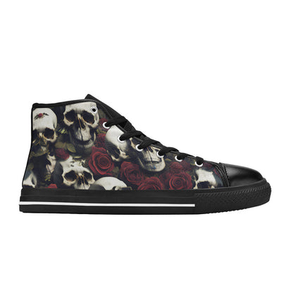 MEN'S Rose Skulls Dark Men’S High Top Canvas Dreamcore Custom Sneakers