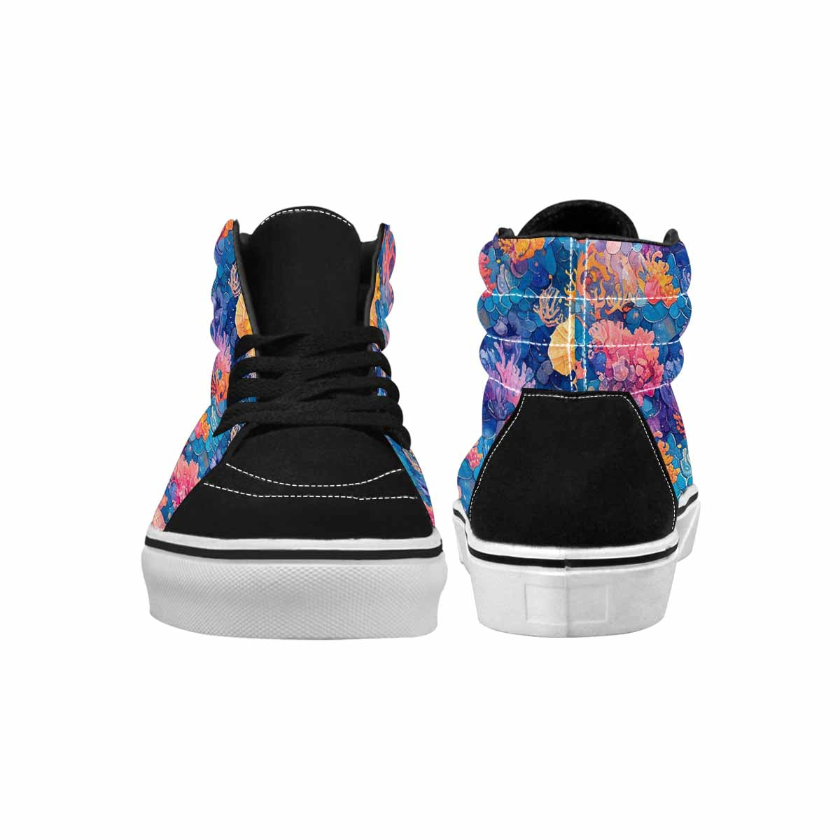 MEN'S Fish Scale Coral High Top Canvas Dark Academia Custom Shoes