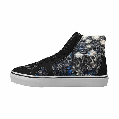 MEN'S Skull Roses High Top Canvas Vibrant Chaos Custom Sneakers