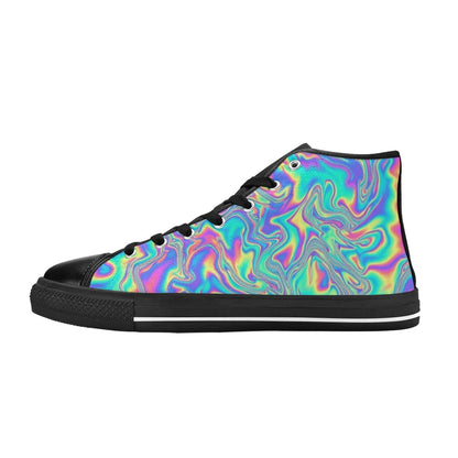 MEN'S Holographic Tribal Blaze 4 High Top Canvas Dreamcore Custom Shoes