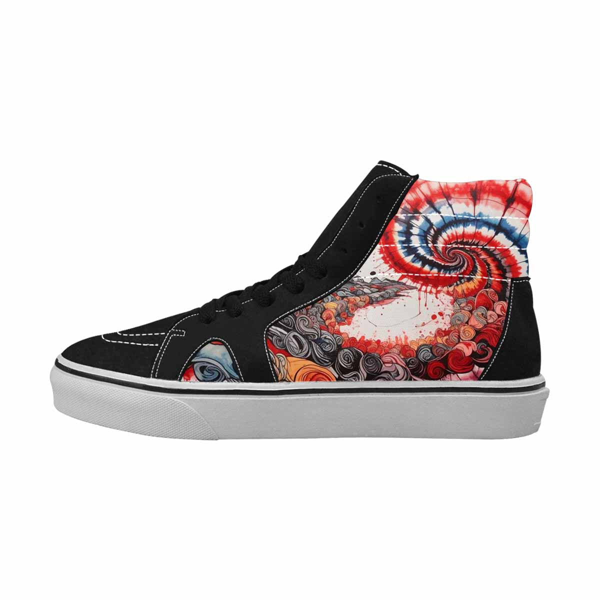 MEN'S Tie High Top Canvas Wallpaper Art Sneakers
