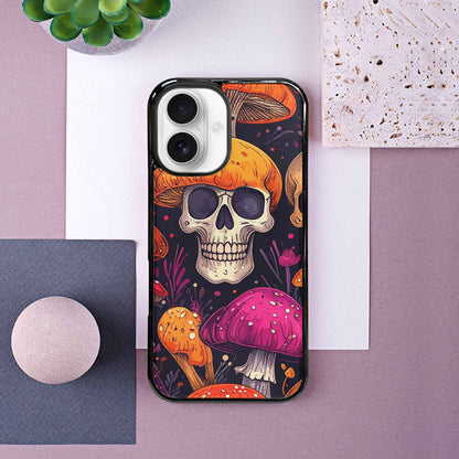 iPhone 16 Case — Mushroom Skulls Custom, Customized Protective Case