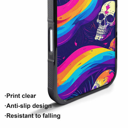 iPhone 17 Pro Max Case — Pride Flag Skulls Seamless Gothic Skulls, Personalized Phone Case
