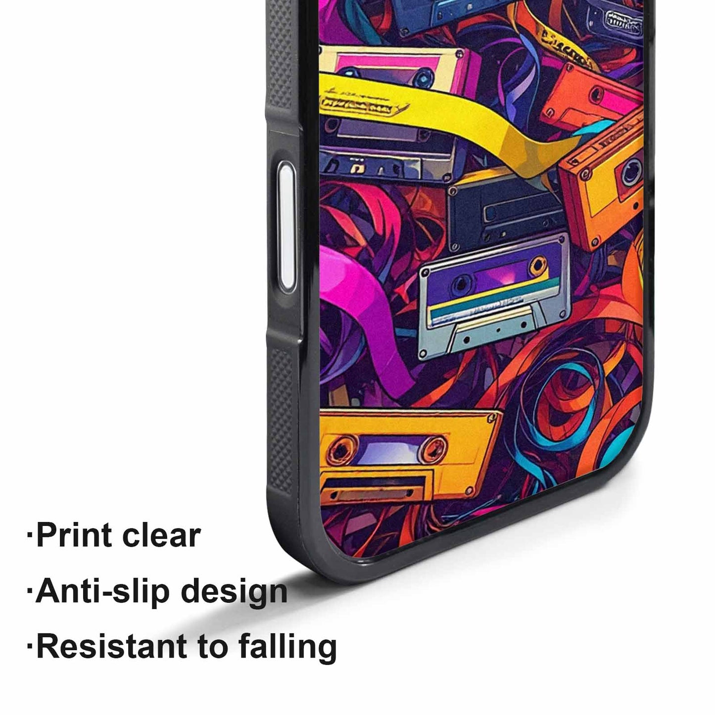 iPhone 17 Air Case — Retro Cassette Tape Pattern Hundreds Retro, Custom Print Case Cover