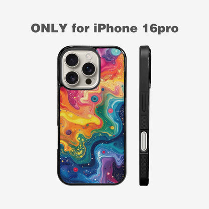 iPhone 16 Pro Case — Galaxy Art Colorful Cosmic Dust Small, Custom Printed Phone Case