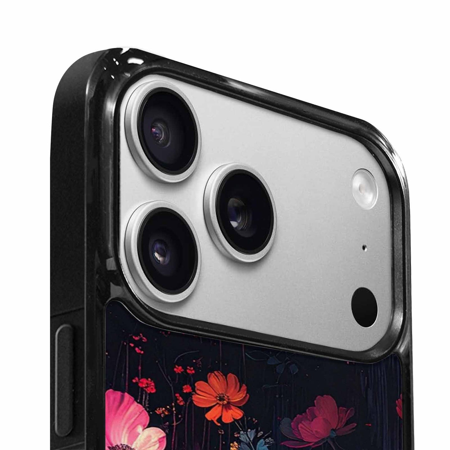 iPhone 17 Pro Case — Shadowy Glitch Floral Pattern Hundreds Floral, Custom Print Case Cover