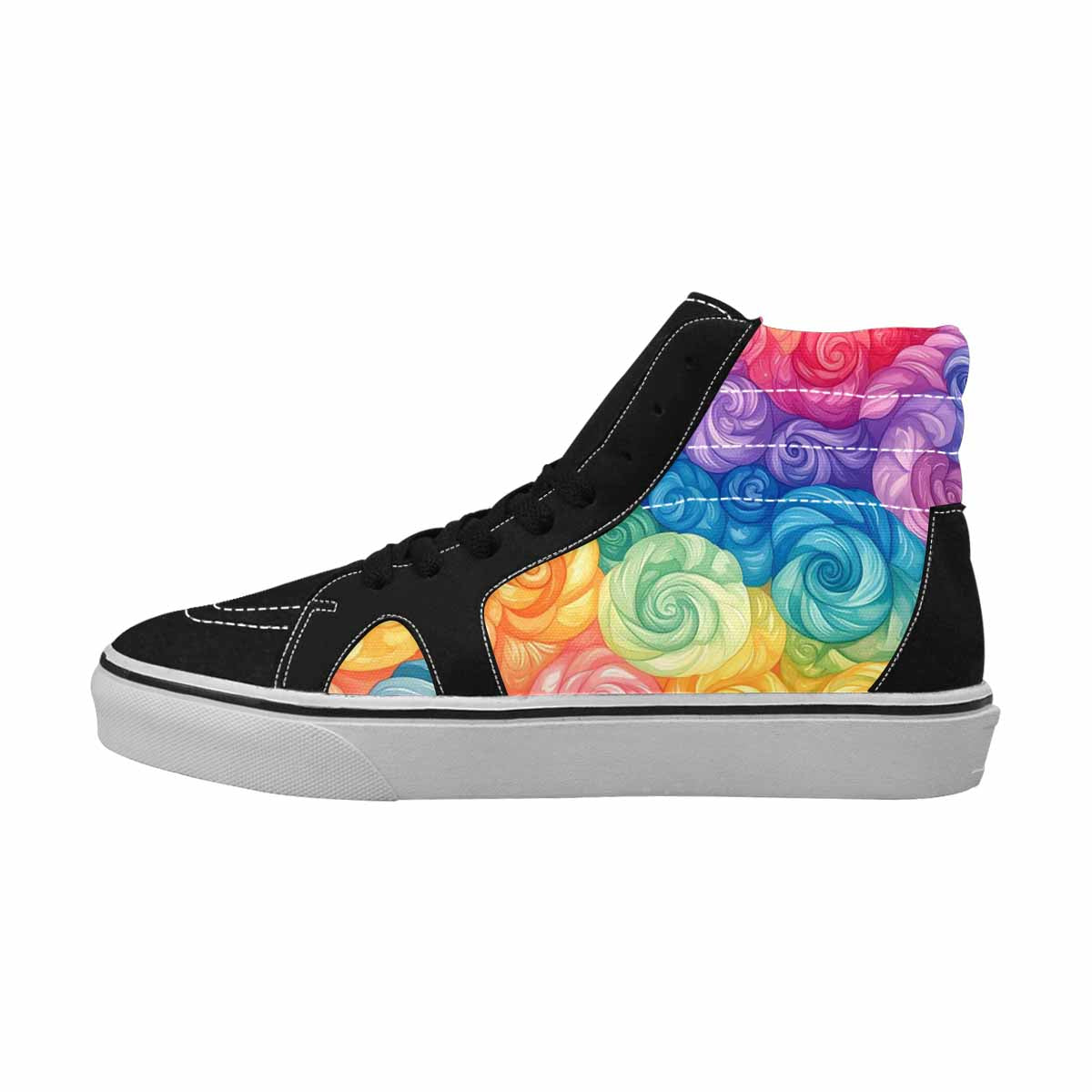 MEN'S Tie High Top Canvas Wallpaper Art Custom Sneakers