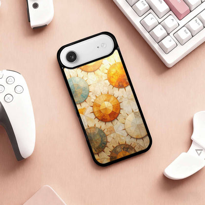 iPhone 17 Air Case — Distressed Marble Sun Disc Original Art, Custom Printed Phone Case