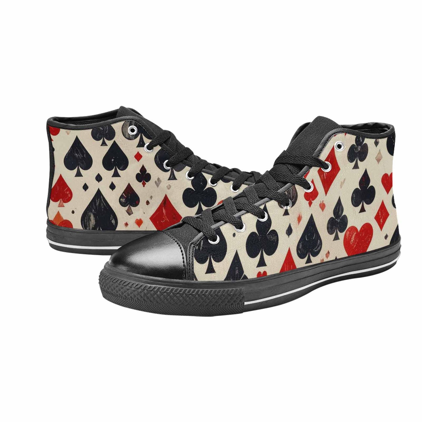 MEN'S Playing Card Suit High Top Canvas Neon Fantasy Custom Sneakers