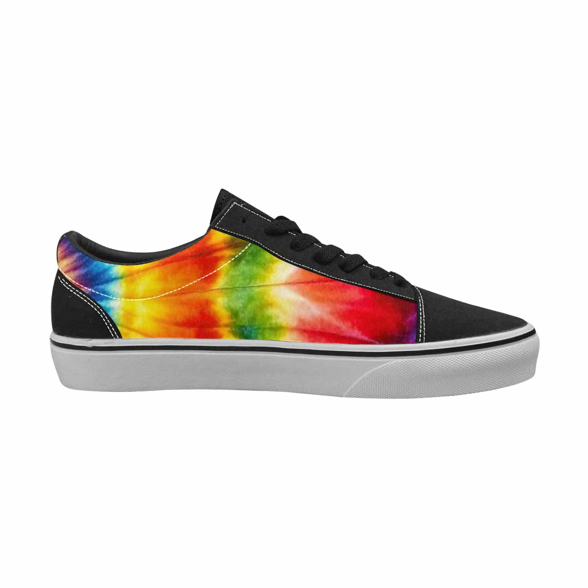 WOMEN'S Tie Dye Rainbow Spiral Canvas Lace-Up Y2K Custom Shoes
