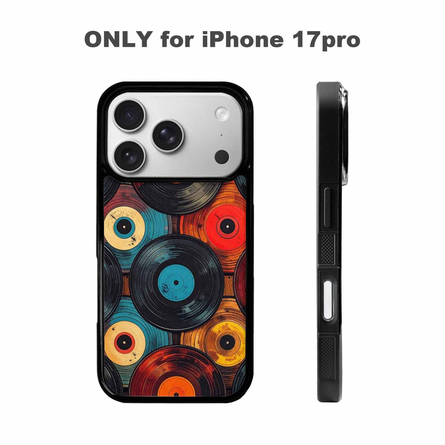 iPhone 17 Pro Case — Retro Wood Grain Vinyl Retro Vintage, Custom Phone Case
