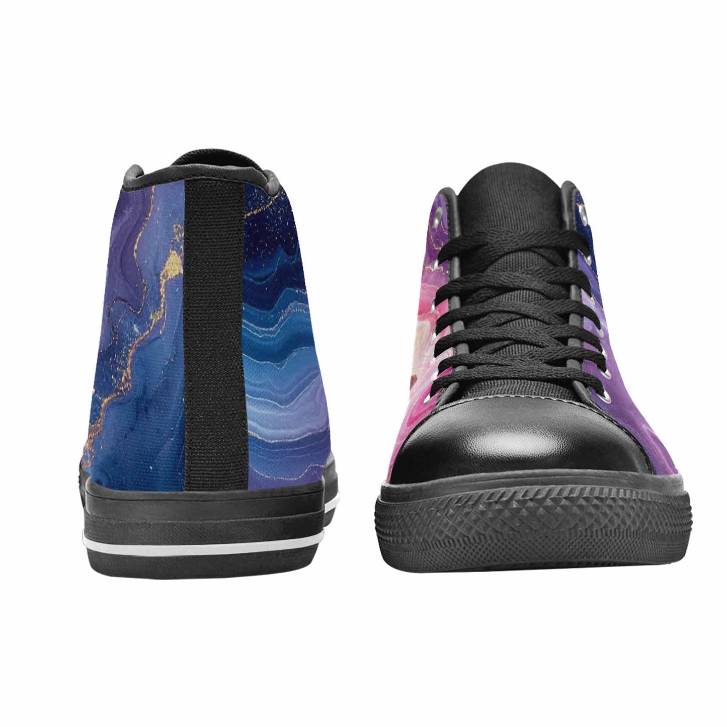 WOMEN'S Marble Galaxy High Top Canvas Dreamcore Custom Sneakers