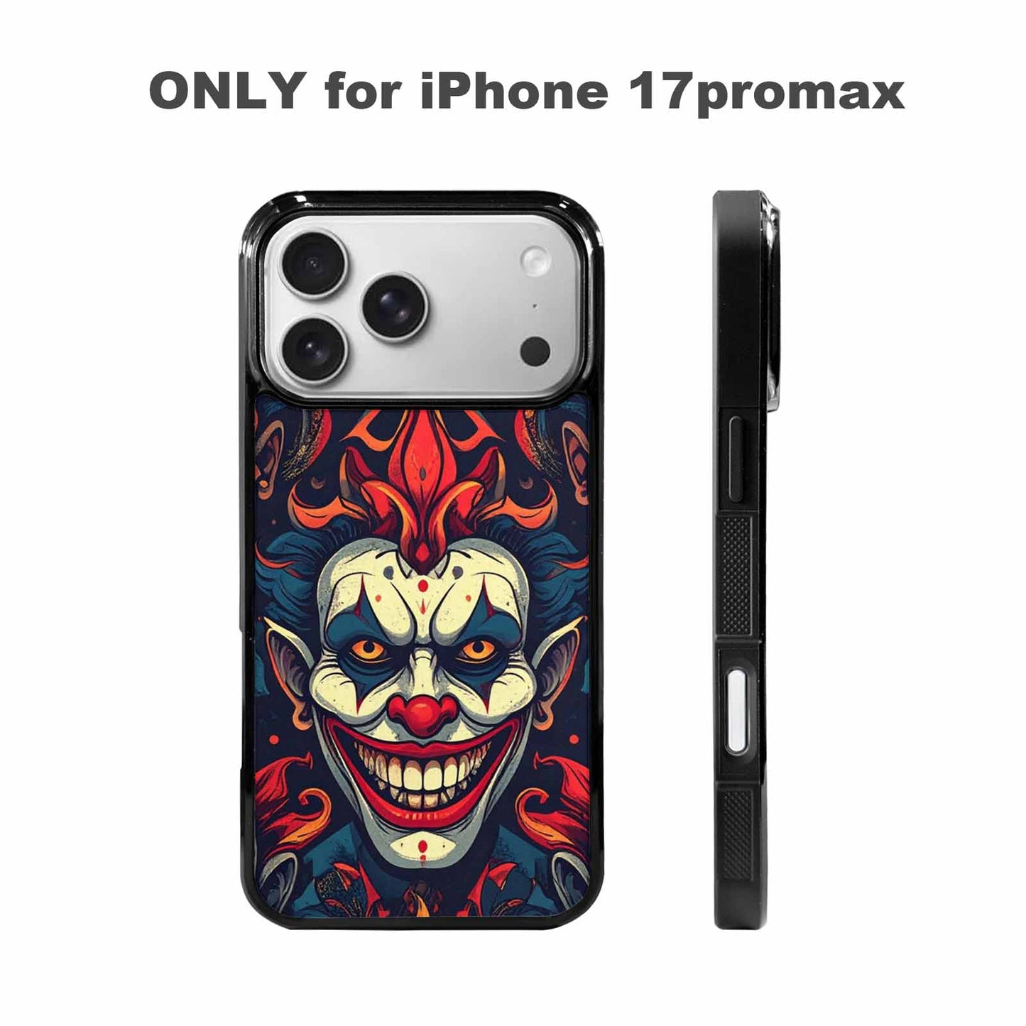 iPhone 17 Pro Max Case — Evil Circus Heads Faces Cartoon Cute, Custom Made Phone Cover
