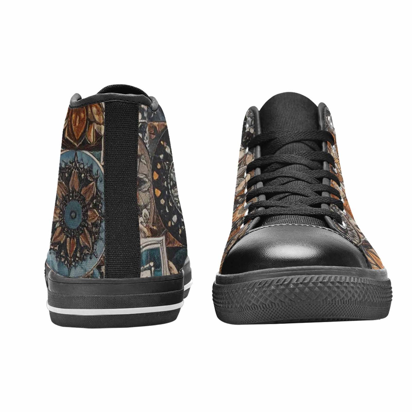 MEN'S Mandala High Top Canvas Vibrant Chaos Custom Sneakers