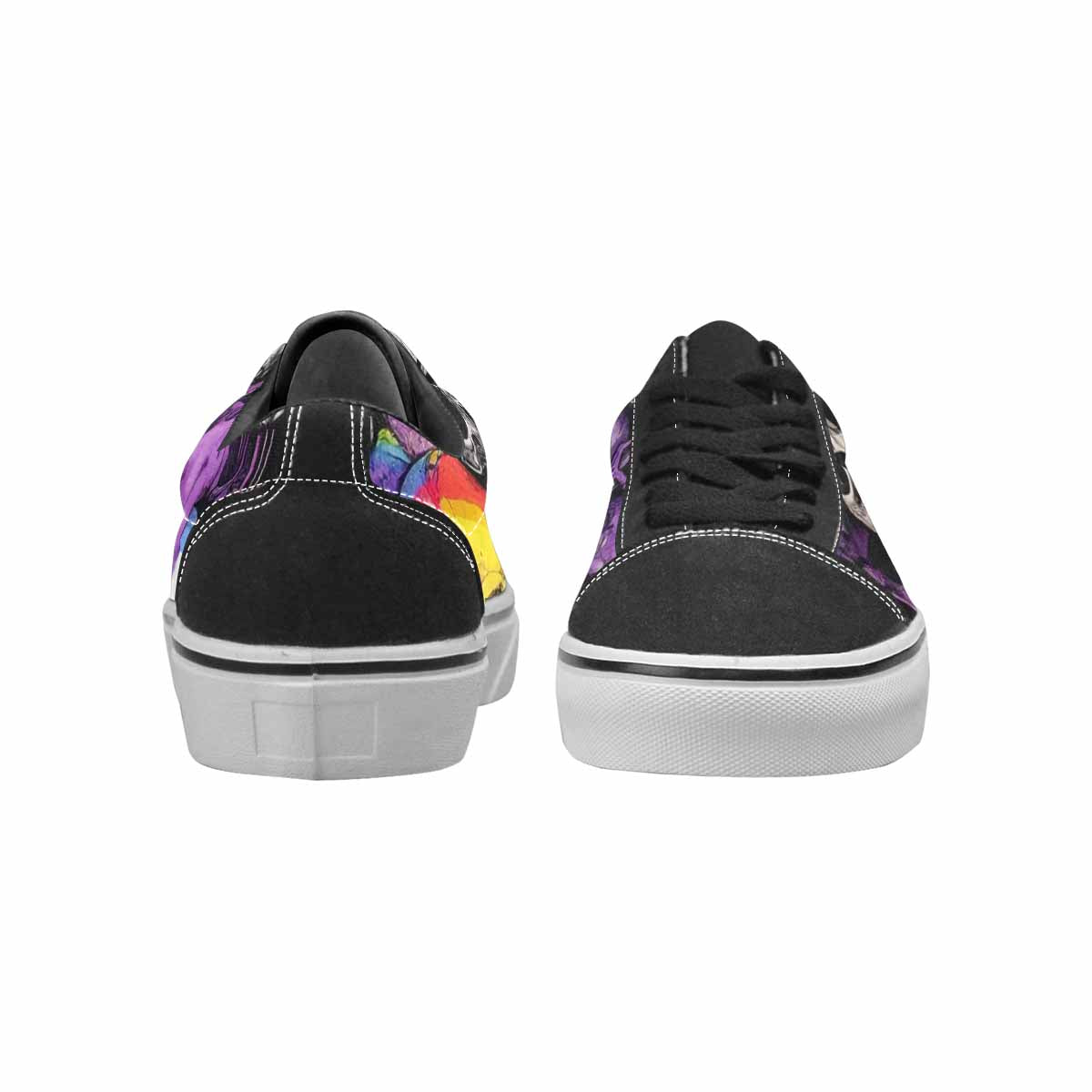 WOMEN'S Rainbow From Skull S Lace-Up Canvas Vibrant Chaos Sneakers