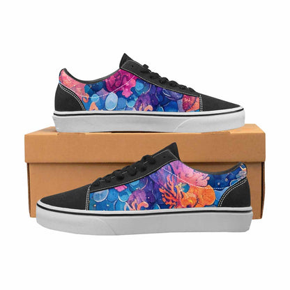 MEN'S Fish Scale Coral Canvas Lace-Up Dark Academia Custom Sneakers