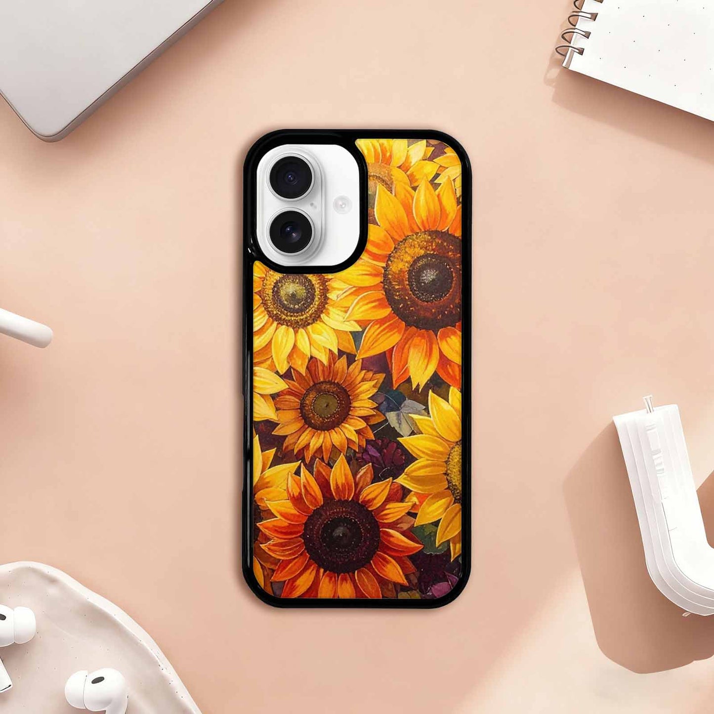 iPhone 17 Case — Full Color Vibrant Sunflower Floral, Custom Printed Phone Case