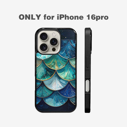 iPhone 16 Pro Case — Mermaid Scale Art Pattern, Custom Designed Case Cover