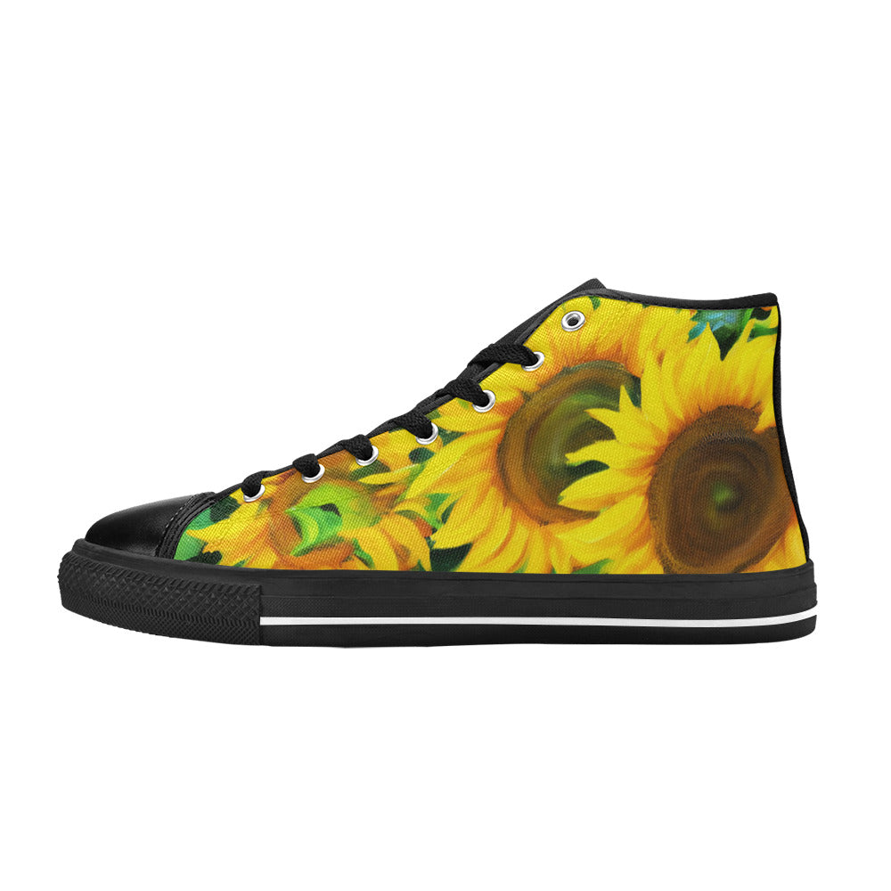 MEN'S Sunflowers Art Men’S High Top Canvas Cottagecore Custom Shoes