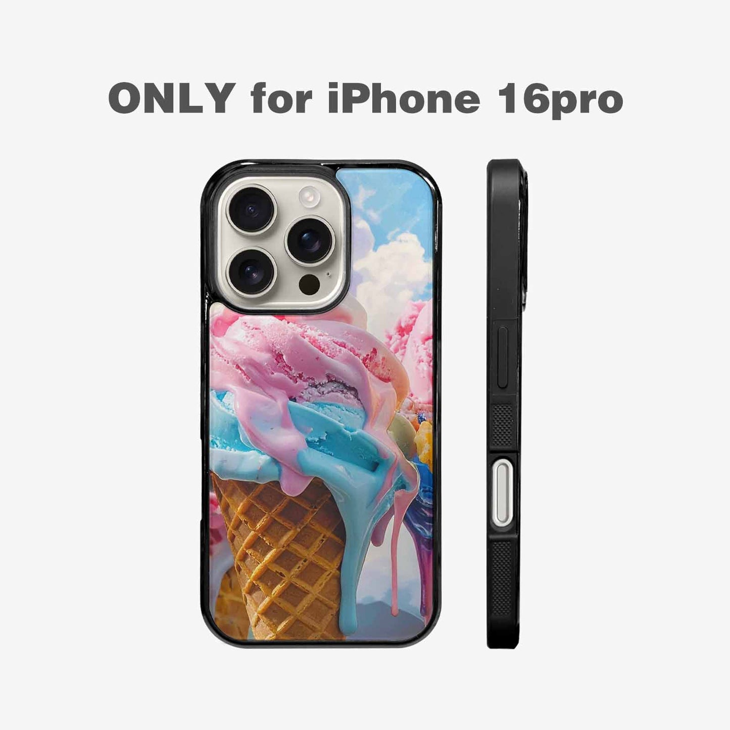 iPhone 16 Pro Case — Collage Of Overlapping Waffle Cone Icecream, Original Design Phone Case