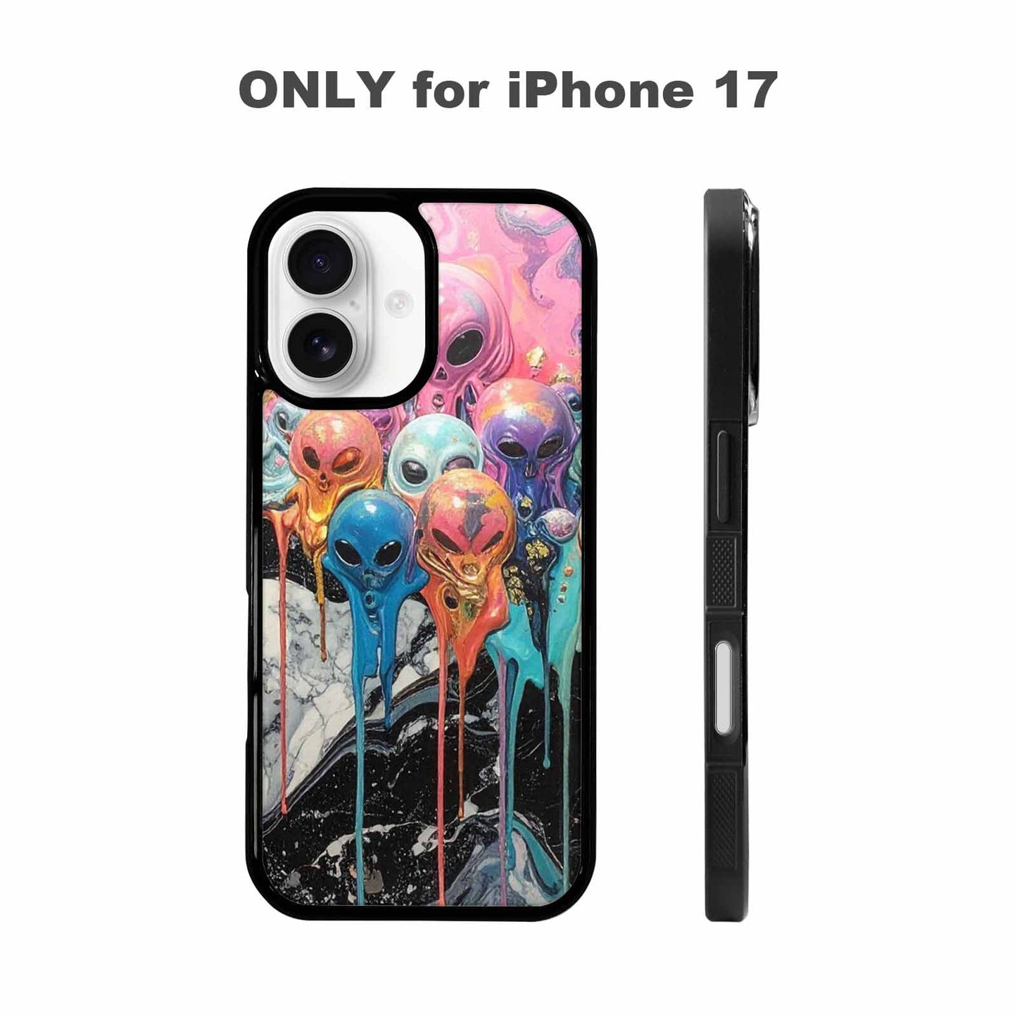 iPhone 17 Case — Aliens Marblemelting Aliens Pa Alien Scifi, Custom Designed Case Cover