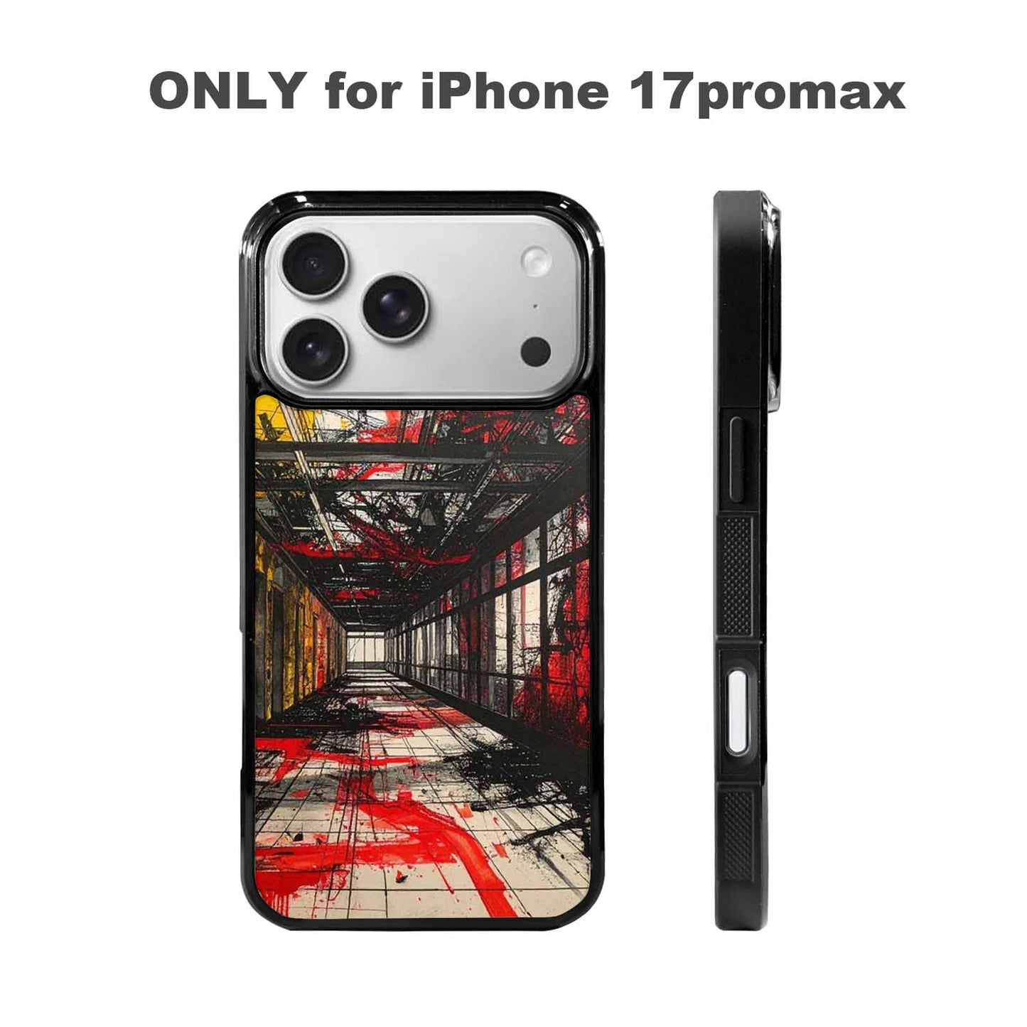 iPhone 17 Pro Max Case — Black &amp; Red Ink Galaxy Space, Customized Protective Case
