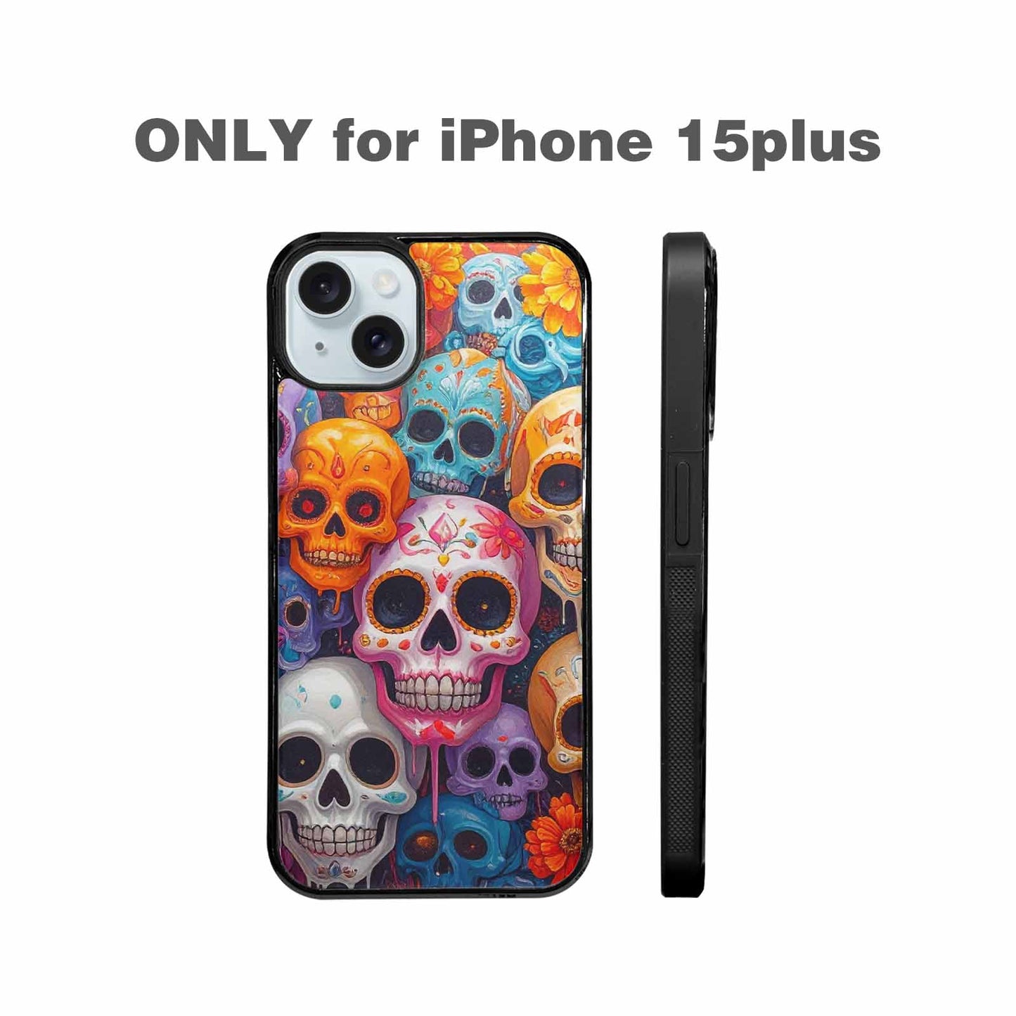 iPhone 15 Plus Case — Sugar Skullsmelting Sugar Skulls 9h5, Personalized Phone Case