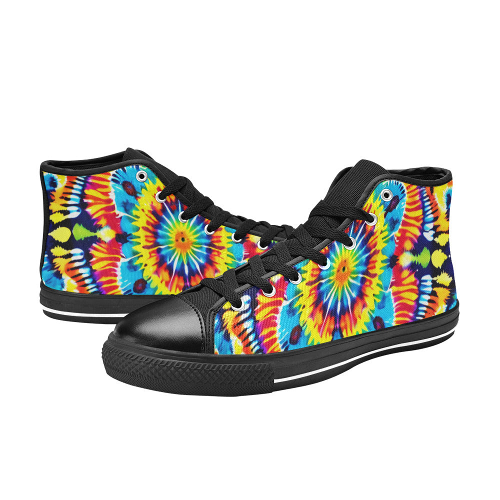 MEN'S Tie Dye Art Men’S High Top Canvas Dreamcore Custom Sneakers