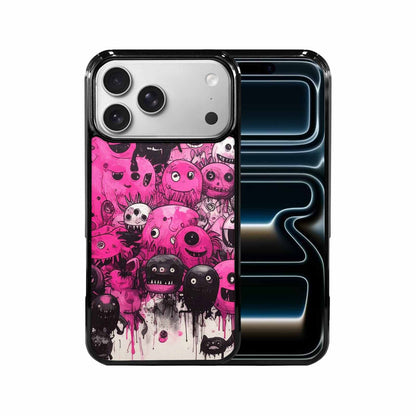 iPhone 17 Pro Max Case — Black &amp; Pink Ink Cartoon Cute, Customized Protective Case